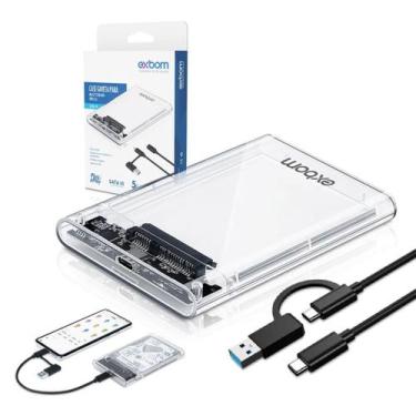 Imagem de Case Tipo C de HD e SSD para Smartphone Tipo-C Android Sata 2.5" Usb 3