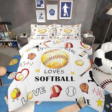 Imagem de Jogo de cama casal com luva de taco de beisebol, para meninos, bola esportiva, esporte europeu, jogo de cama