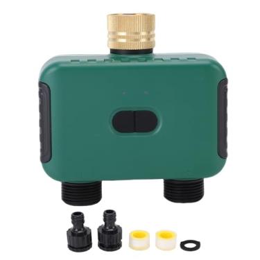 Imagem de Jectse Timer de água Com Zona Dupla Inteligente Ao Ar Livre, Controlador de Sprinklers de 2 Outlet, G3/4in Masculino, Latão, IP55, Tela LCD, Suporta Bloqueios Infantis, para Controle