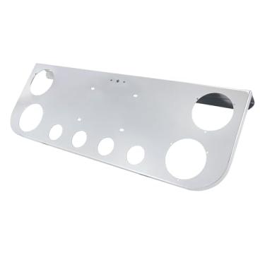 Imagem de Cabtherlyn Painel de luz traseira de aço inoxidável com quatro recortes redondos leves de 11,4 cm e quatro painéis de luz traseira com recortes redondos de 5,8 cm para semi caminhão