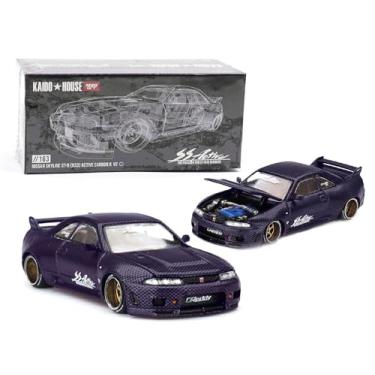 Imagem de Diecast Model Car Compatible with Kaido House x Mini GT 1:64 Nissan Skyline GT-R (R33) Active Carbon R V2 Purple Carbon Limited Edition KHMG163