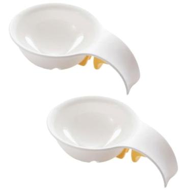 Imagem de para assar bolos Separador de ovo para ovos crus, limpador de clara de ovo e separador de gema de ovo com clipe de tigela, separador de ovo de plástico Filtro de gema de ovo " (2packs)