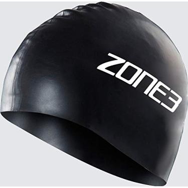 Imagem de Zone3 Touca de natação de silicone masculina e feminina - 48 g (preto)