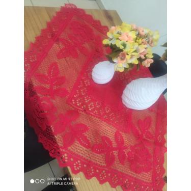 Imagem de Toalha de Fogão, Centro de mesa Renda 80cm x 80cm - branyl, Vermelho