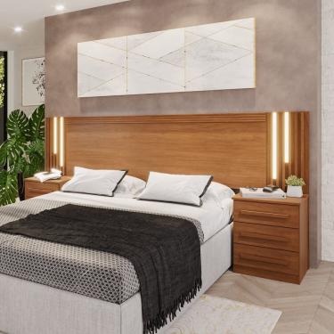 Imagem de Cabeceira Casal Extensível com Led Luminous Cinamomo