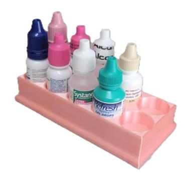 Imagem de Znet3D Organizador e armazenamento de frascos de colírio – Suporte de 10 compartimentos (rosa)