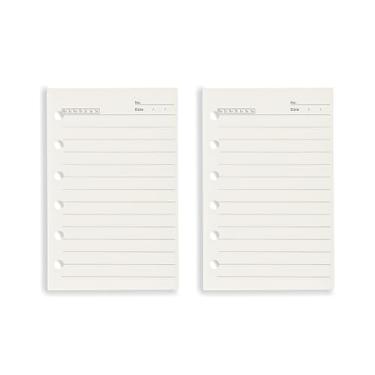 Imagem de NatSumeBasics Pacote com 2 enchimentos para agenda A7, refil de papel, 90 folhas de 7,9 cm x 12,7 cm, 6 furos, para diário de viagem pessoal (papel de linha A7)
