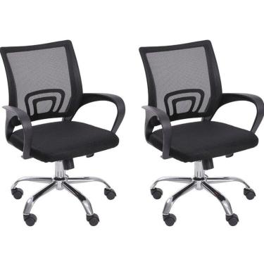 Imagem de Kit 2 Cadeiras para Escritório Diretor Tela Mesh com Relax Tok 3310 Preto
