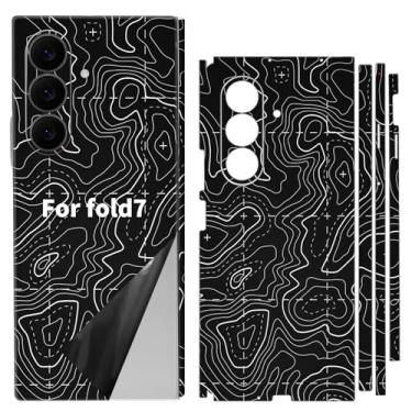 Imagem de SUKIDIOVQ Película protetora de vidro para Samsung Galaxy Z Fold 7 com adesivo de telefone 3M para estampa de linha traseira (desenho de linha preta)