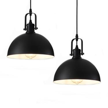 Imagem de Susurise Iluminação pendente de cozinha sobre ilha, luminária suspensa preta fosca, luzes pendentes para sala de jantar e corredor