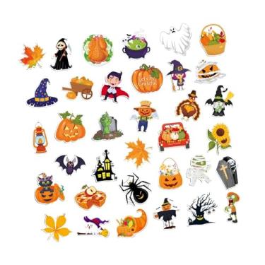 Imagem de YIJU 35 peças de adesivos de geladeira de Halloween, suprimentos para festa de Halloween, decoração portátil para festival, escritório, armários de carro