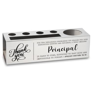 Imagem de Porta-lápis de agradecimento principal com mensagem de agradecimento, organizador de mesa, presente para líder escolar, decoração de escritório inspiradora para aposentadoria, promoção, fim de ano