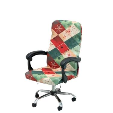Imagem de ACOFRR Chritmas Capa protetora universal extensível para cadeira de chefe de encosto alto estilo simples moderno (sem cadeira)... (XMAS09, G)