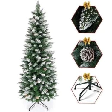 Imagem de Árvore De Natal 210cm 650 Galhos Pinheiro Luxo Cheia Arvore De Natal Verde Arvore De Natal Grande Nevada Neve Pinheirinho