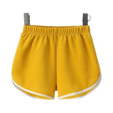 Imagem de Shorts Esportivos Casuais Infantis De Cor Sólida Para Meninos E Menina