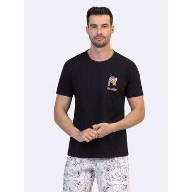 Imagem de Pijama Manrga Curta Masculino Tom e Jerry Outline - Veggi, Preto, XG, 