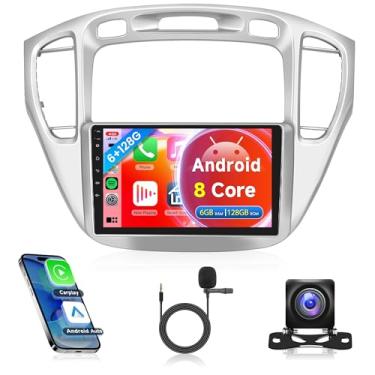 Imagem de Rimoody Rádio Automotivo 8Core 6G+128G Para Toyota Highlander 2000 2001 2002 2003 2004 2005 2006 2007, Android 13, Estéreo, Carplay, Dsp Automático, Mirror Link, Gps, Wi-Fi, Tela Sensível Ao Toque D