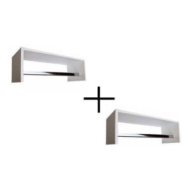 Imagem de Prateleira Para Loja Branco 60x20x25cm 2 Peças - B&D Arte e Decoração