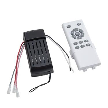Imagem de Yahada Kit de controle remoto de ventilador de teto de 152 cm, adequado para ventiladores de teto de 152 polegadas sem luzes, controle remoto de substituição e kit de receptor com reversão, 6