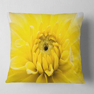 Imagem de Designart manta de flor de ouro amarelo crisântemo para sala de estar, sofá, enchimento de almofada + capa de almofada impressa em ambos os lados 40,64 cm x 40,64 cm