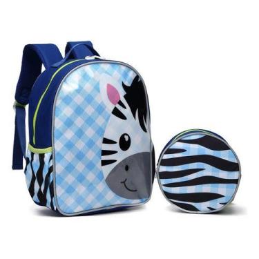 Imagem de Kit Mochila Escolar E Lancheira Creche Menino Menina Animais - D'PRESE