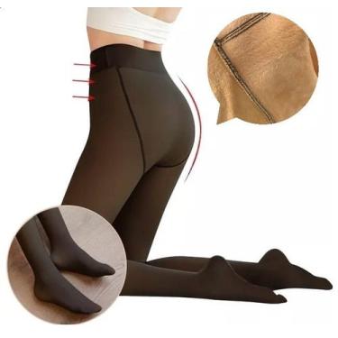 Imagem de Meia Calça Translucida De Lã Aveludada Forrada Super Quente - Fênix, P