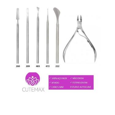 Imagem de Kit Podologia Profissional 5 Instrumentos Podólogo Bisturi + Alicate C