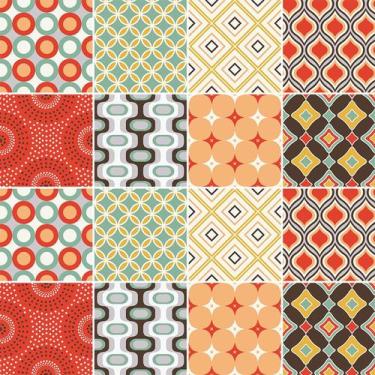 Imagem de Adesivo de Azulejo - Ladrilho Hidráulico - 20cm x 20cm - 16un - 368Azg