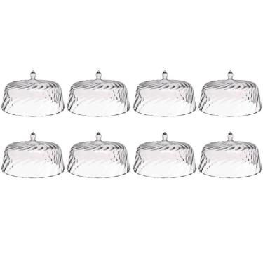 Imagem de 8 Cúpulas de Plástico 25cm Transparente para Bolos Tortas Doces Pratos Glassy Crippa 
