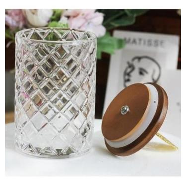 Imagem de Potiche Bomboniere Vidro Baleiro Tampa Madeira 13X9 - Vacheron