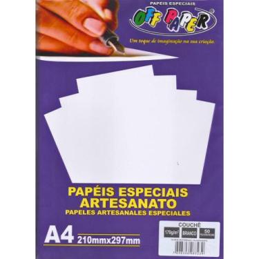 Imagem de Papel Couchê A4 170 Gramas c/ 50 Folhas - Off Paper - BRANCO