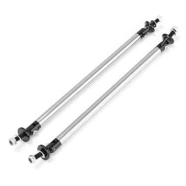 Imagem de EOHMAK Divisor de lábio de para-choque dianteiro para carro, 2 peças, barras de suporte de haste de proteção, ajustáveis, compatíveis com a maioria dos veículos (prata, 200 mm/7,87")