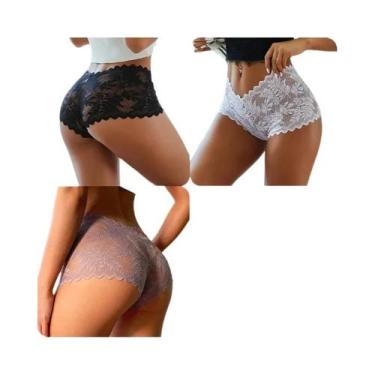 Imagem de Conjunto De Calcinha De Renda Floral Para Mulheres, Lingerie Macia De 