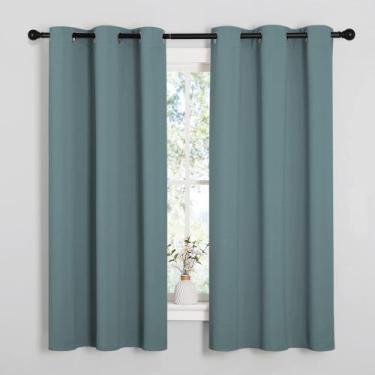 Imagem de Cortinas Blackout NICETOWN, azul acinzentado moderno, 106x160cm 2P