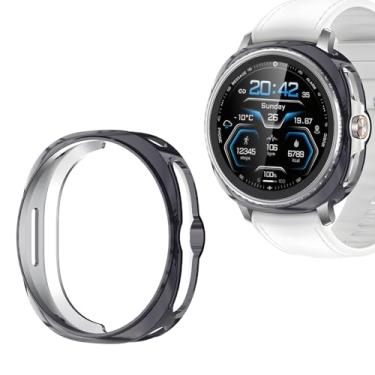 Imagem de Wugongyan Compatível com Samsung Galaxy Watch 8 Classic 46 mm Capa protetora de TPU flexível resistente a rachaduras para acessórios Galaxy Watch 8 Classic (cinza escuro, 46 mm)