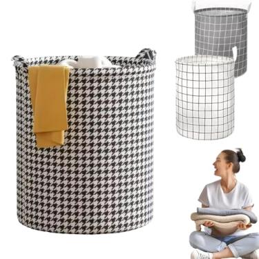 Imagem de Cesto Organizador de Roupa Suja Multiuso em Poliéster Impermeável Dobrável Compacto e Resistente Ideal para Lavanderia Quarto Banheiro Área de Serviço e Organização 43x35cm