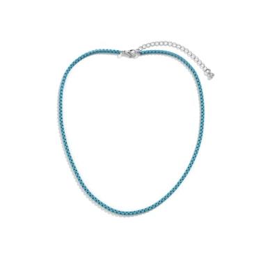 Imagem de 72ore Colar neon acessórios de néon para mulheres, corrente de caixa, colar moderno, colorido, com contas, anos 80, 90, roupa feminina, Metal, Sem Pedra Preciosa