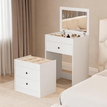 Imagem de Penteadeira Olivia Acompanha banqueta Estofada Branco