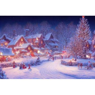 Imagem de Painel de Tecido Sublimado Natal Background Desenhado Pintura - Fabrik