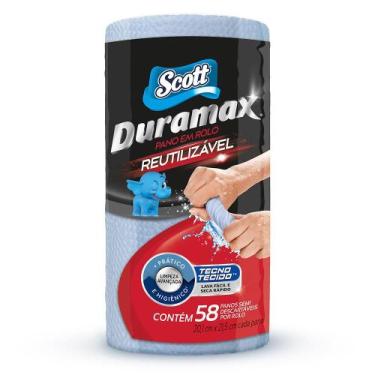 Imagem de Pano Reutilizável Scott Duramax Rolo Azul 58 unidades - Scott Consumo,