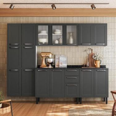 Imagem de Cozinha Modulada em Aço 5 Peças 16 Portas (sendo 3 de Vidro) 2 Gavetas