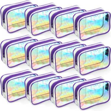 Imagem de Bolsas de maquiagem Weewooday Bolsas com zíper de PVC transparente (12