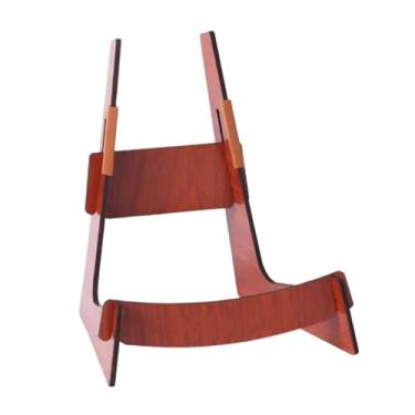 Imagem de YIJU Suporte de guitarra de madeira Suporte de violino de violino destacável Leve Portátil de de exibição para banjo Baixo Clássico, Madeira Vermelha