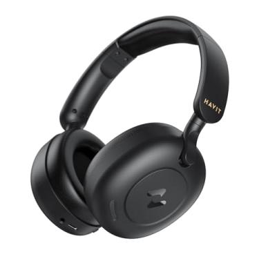 Imagem de havit H655BT - Auriculares híbridos com cancelamento ativo de ruído, auriculares de áudio de alta resolução, cancelamento de ruído, 76 horas, tempo de reprodução, 7 modos de equalização através（Preto）
