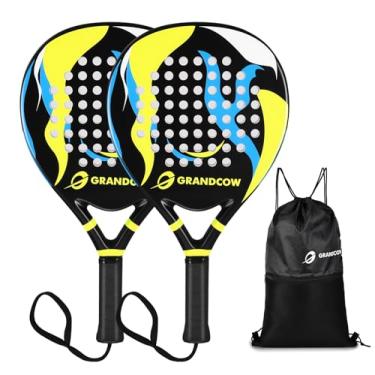 Imagem de Raquete de padel Palas de Padel leve para mulheres jogadoras em forma de gota, núcleo de EVA macio, superfície de fibra de vidro, raquete de braço do iniciante ao intermediário 38 mm (2 peças)