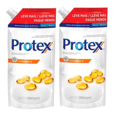 Imagem de Kit 2 Sabonete Líquido Protex Vitamina E Refil 500ml