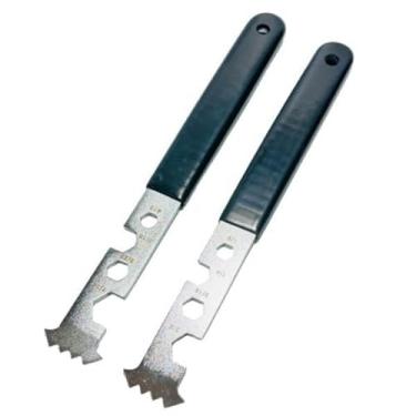 Imagem de Generic Ferramenta extratora de pavimentação 2 peças, micro ranhuras de dentes, remoção de pavimentação, tijolos, blocos com cabo antiderrapante, raspador de