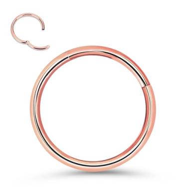 Imagem de PIERCINGBOY Anel de nariz de argola de titânio 12G sem costura articulado anéis de septo 10 mm joia piercing de concha ouro rosa segmento clicker piercing lábio brinco cartilagem helix torre tragus