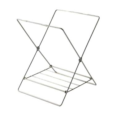 Imagem de Fenteer Suporte para saco de lixo, suporte estável e conveniente, dobrável para churrasco, áreas internas, externas, camping, quintal