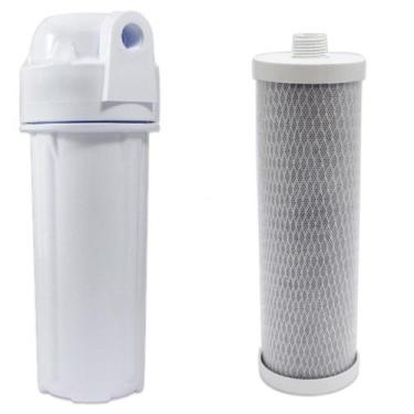 Imagem de Filtro + Carcaça 9.3/4 P/ Bebedouro e Caixa D'Água Rosca 1/2 - Carbon 